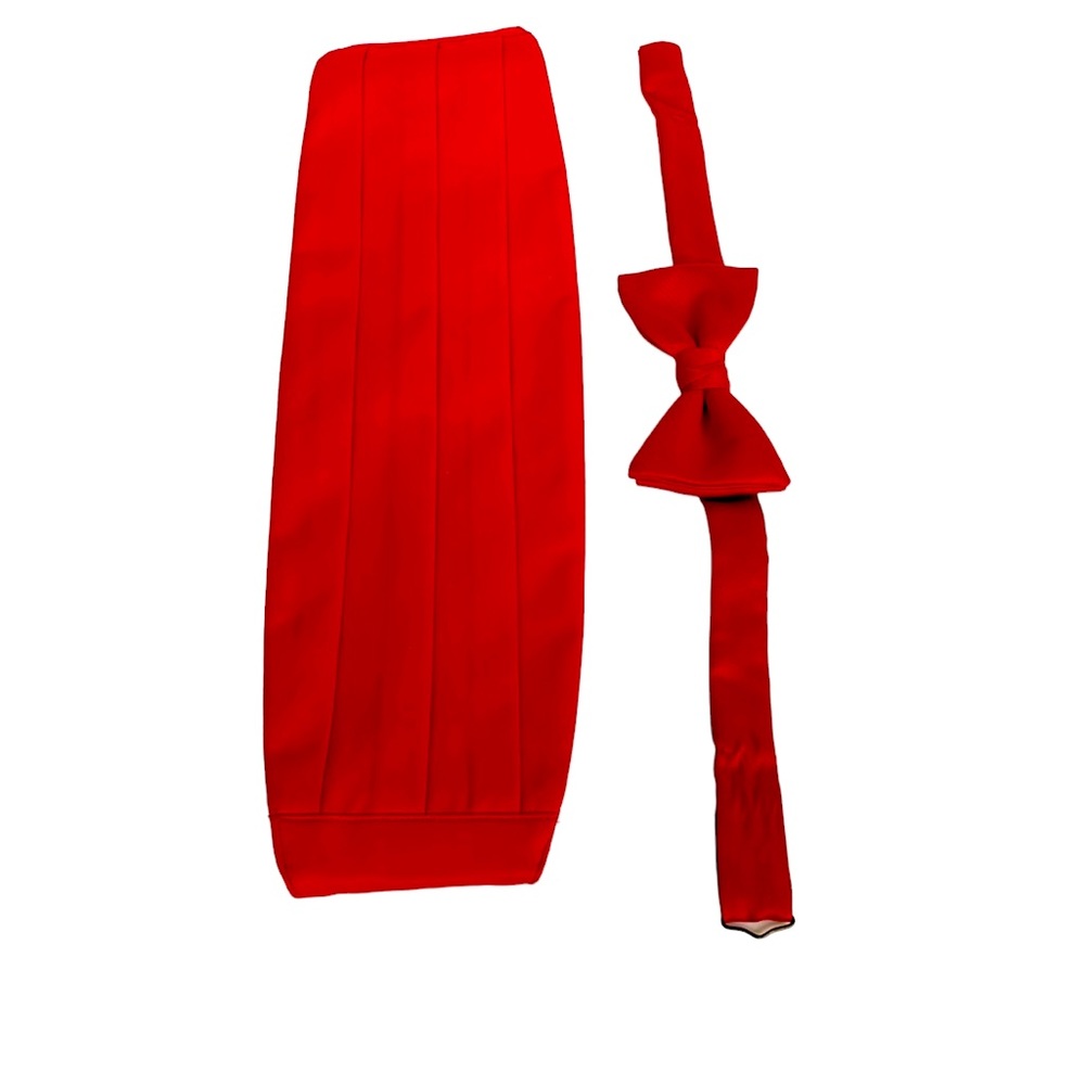 TUXEDO CUMMERBUND & BOW TIE SET by After Six, Red, EUC